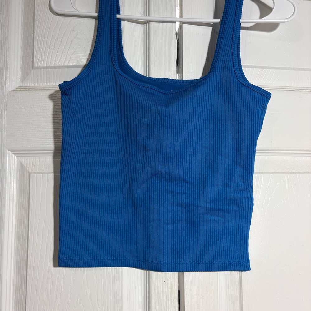 SOLD NWOT Hollister Blue Ribbed Tank Top - Women's Sleeveless Crop